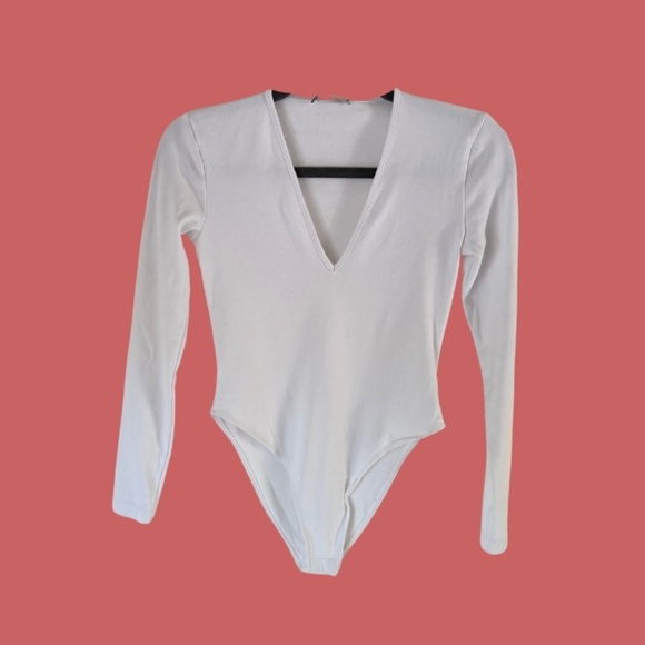 Zara V-Neck Long Sleeve Bodysuit | Size S - Picture 2 of 6